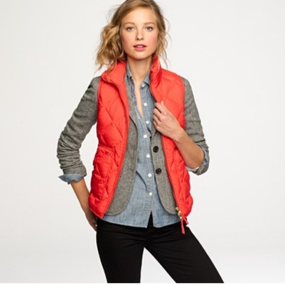 J. Crew Jackets & Blazers - J. CREW down quilted red vest sz XS